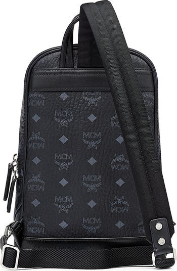 ★TOUT Y EST★ Classic Visetos Slingback MMLBSKC01BK Metro Fusion - MCM Aren Sling Bag in Visetos - Backpacks