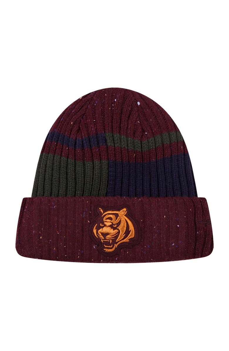 PRO STANDARD Men's Pro Standard Burgundy Cincinnati Bengals Speckled Cuffed Knit Hat, Main, color, 