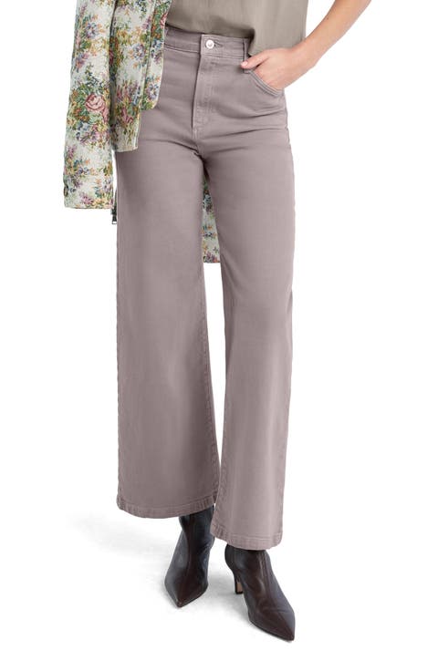 The Mischa Super High Waist Wide Leg Jeans (Soft Taupe)