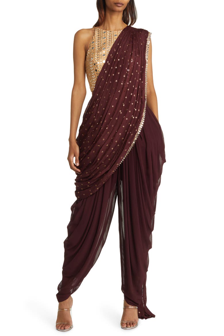 Tara Dhoti Set, Main, color, BURGUNDY