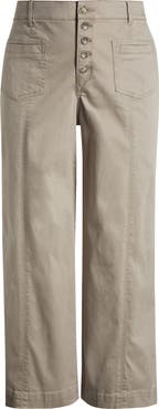Wit & Wisdom 'Ab'Solution Skyrise Exposed Button Wide Leg Twill Pants