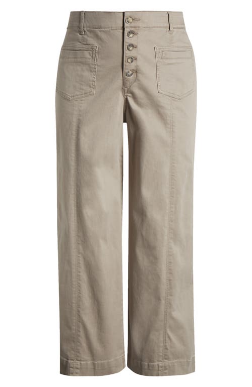 WIT & WISDOM WIT & WISDOM 'AB'SOLUTION SKYRISE EXPOSED BUTTON WIDE LEG TWILL PANTS 