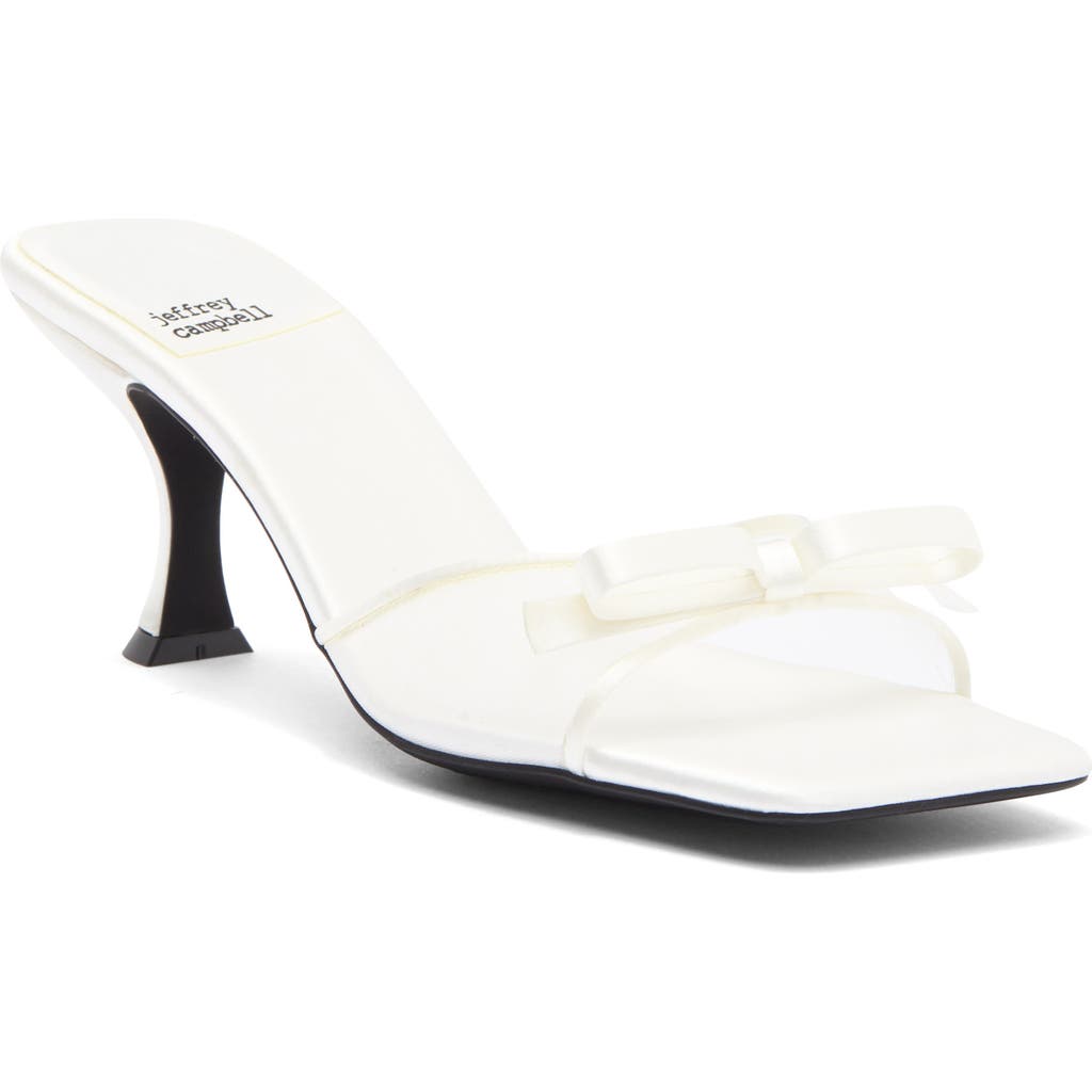 Jeffrey Campbell Sweet On U Kitten Heel Slide Sandal In White