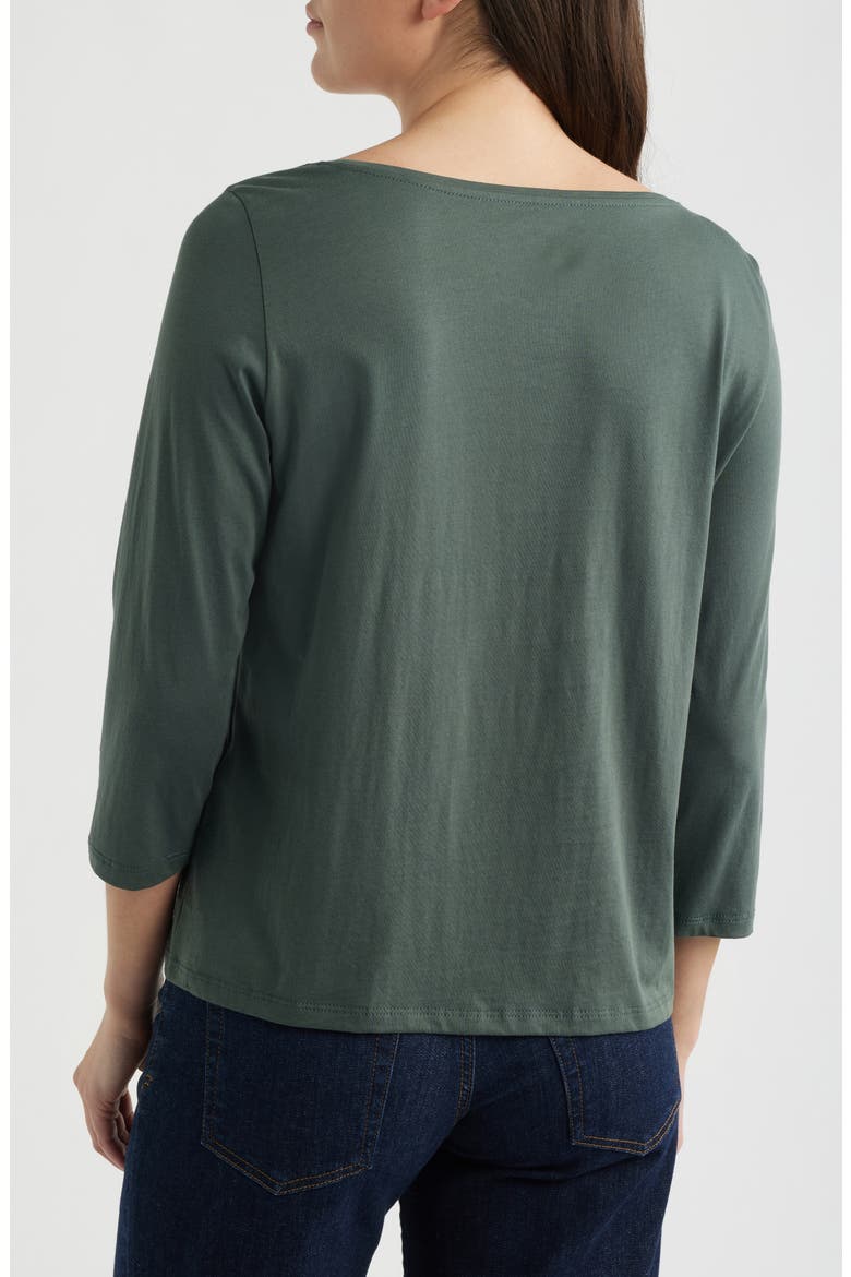 Bateau Neck Jersey Top, Alternate, color, EVERGLADE