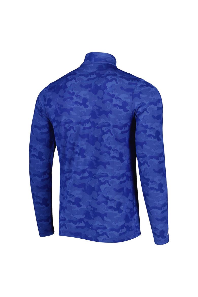 Men's Antigua Royal New England Patriots Brigade Throwback Quarter-Zip Top, Alternate, color, Royal