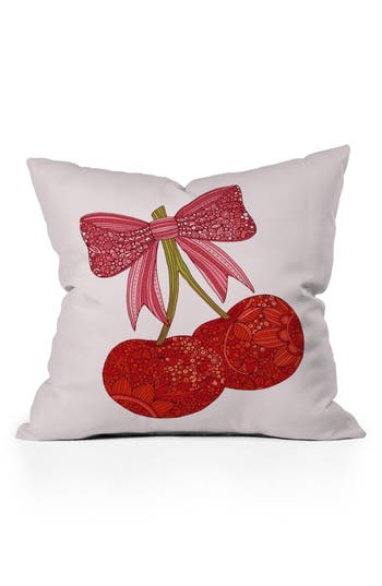 Shop Deny Designs Cherries With A Bow Throw Pillow In Red