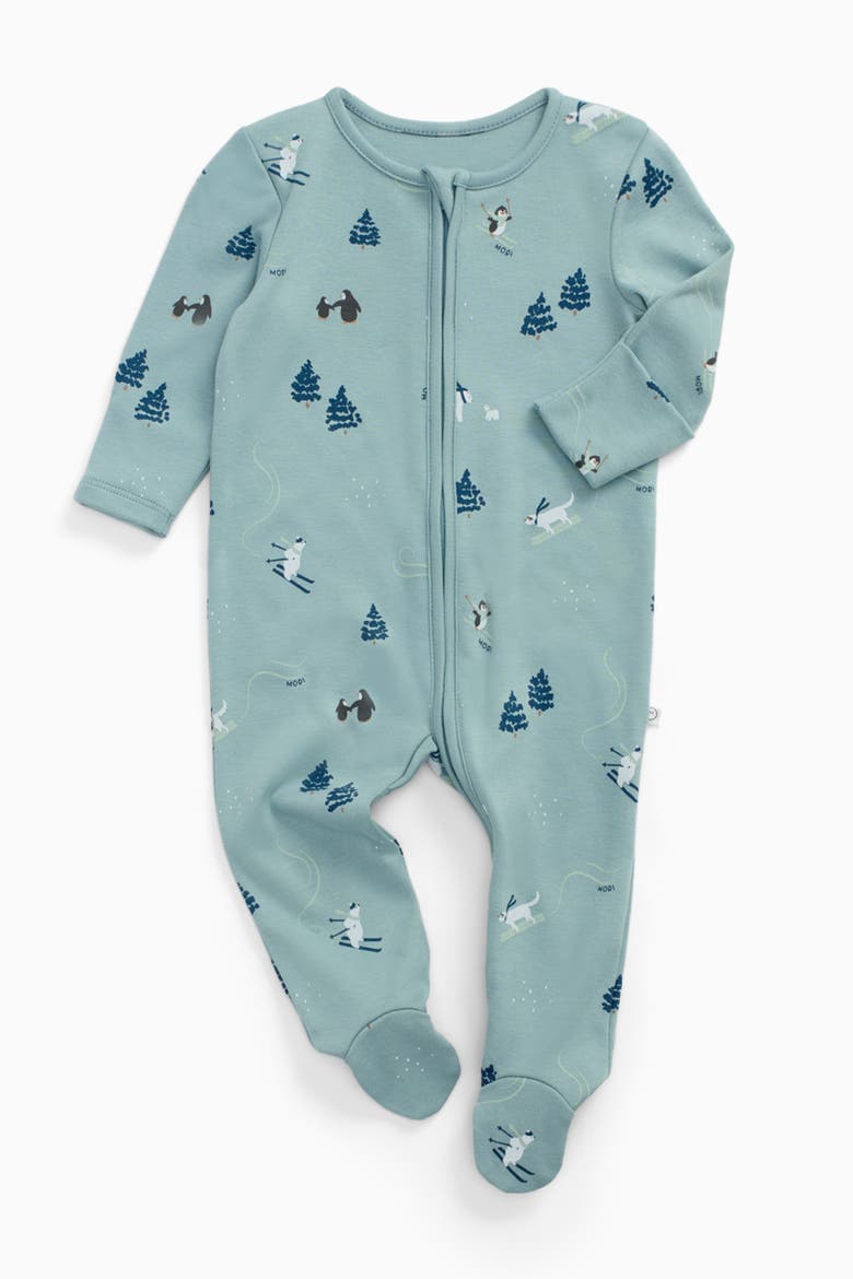 Ski Two Way Zip-Up Sleepsuit, Main, color, Forget-me-not