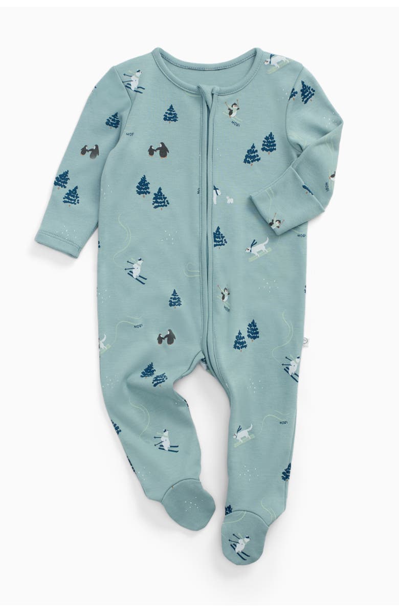 MORI Ski Two Way Zip-Up Sleepsuit, Main, color, Forget-Me-Not