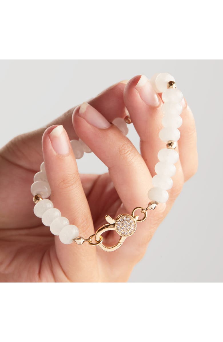 Alex and Ani White Jade Carabiner Bracelet, Alternate, color, 