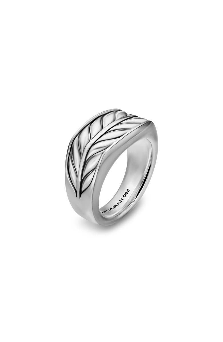 David Yurman Chevron Three Sided Signet Ring, Sterling Silver, 12.5mm, Alternate, color, Silver