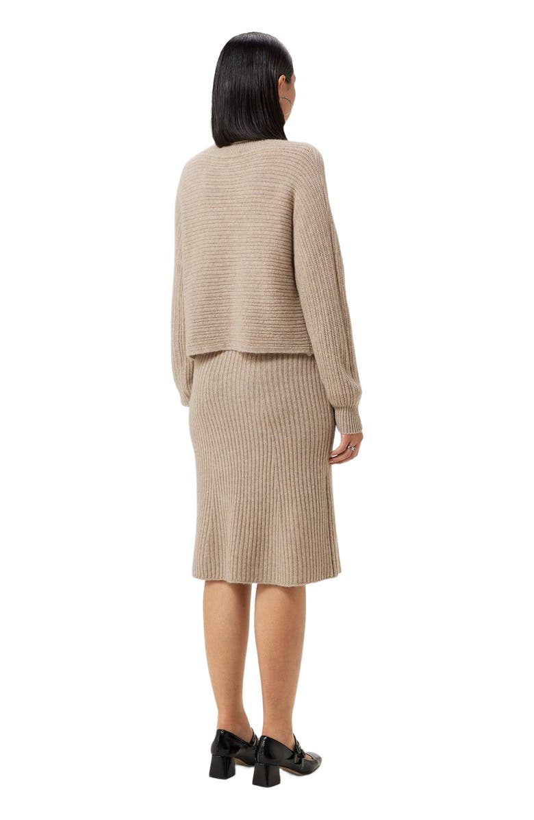 GOBI Mongolian Cashmere Cashmere Cropped T-Neck Sweater, Alternate, color, Warm Grey