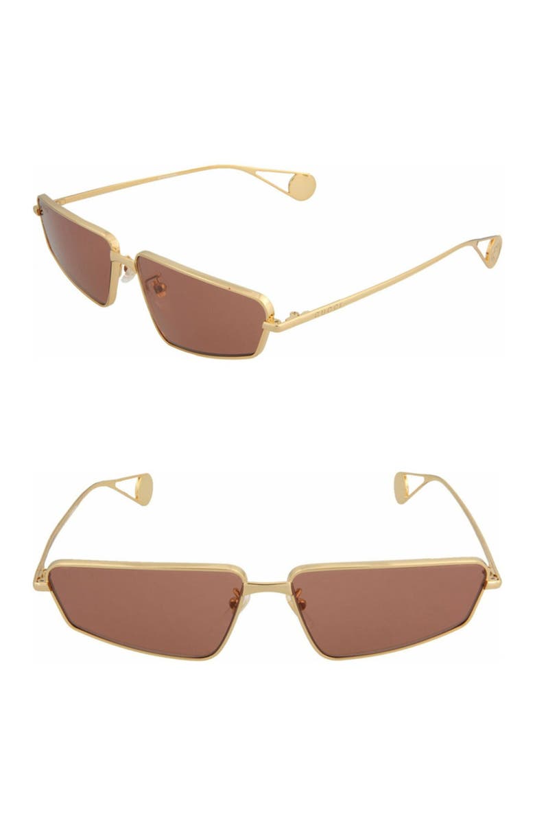 Gucci 63mm Novelty Rectangle Sunglasses, Main, color,