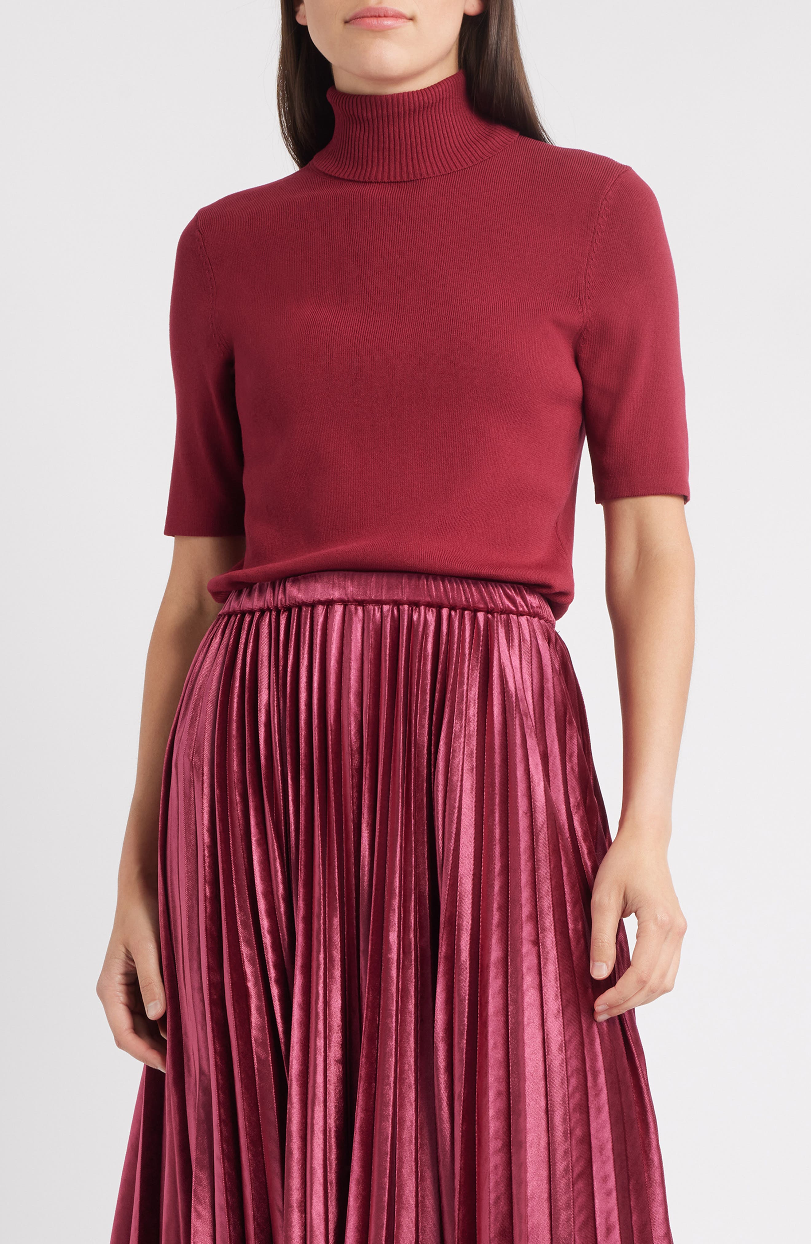 Short Sleeve Turtleneck Sweater