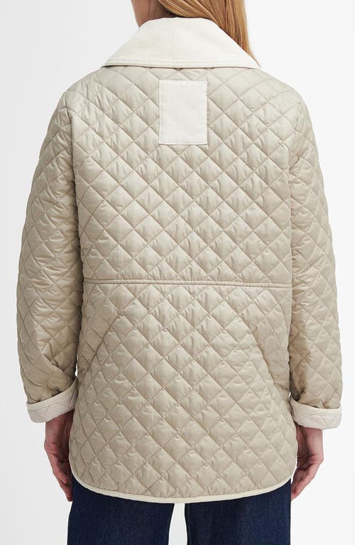 Barbour Fleur Quilted Jacket In Light Sand/blanc