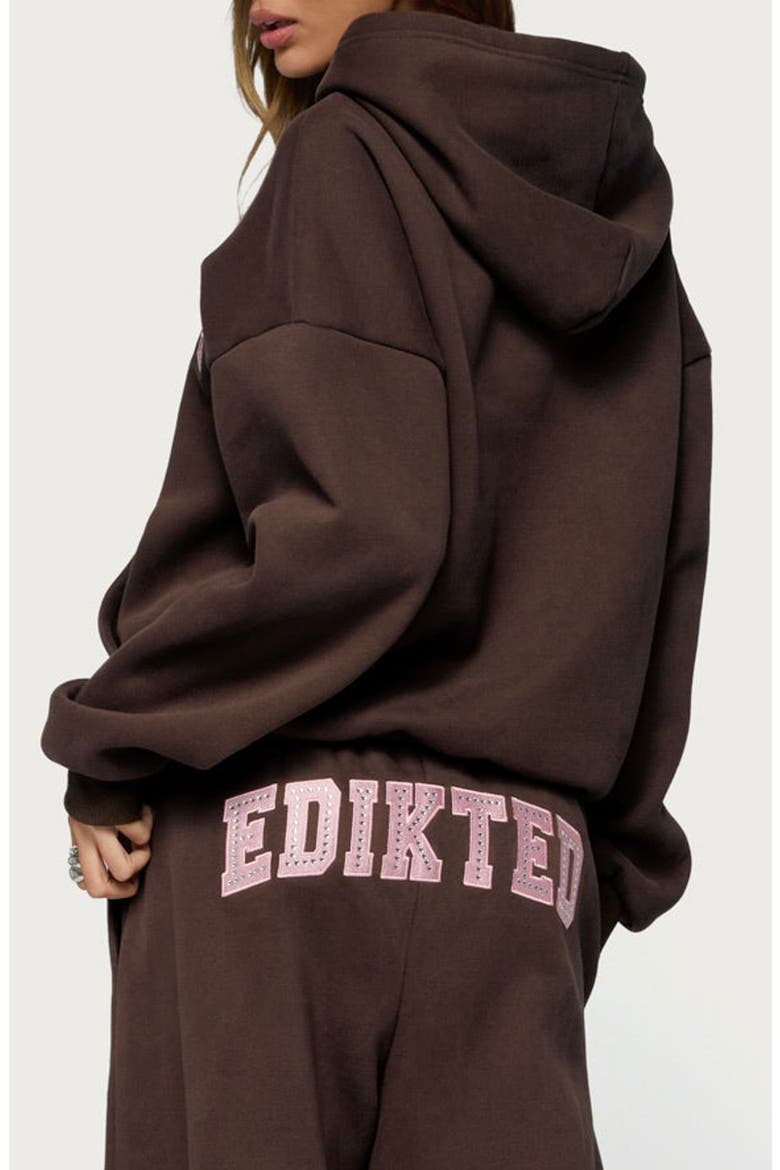 Glow Rhinestone Graphic Hoodie, Alternate, color, BROWN
