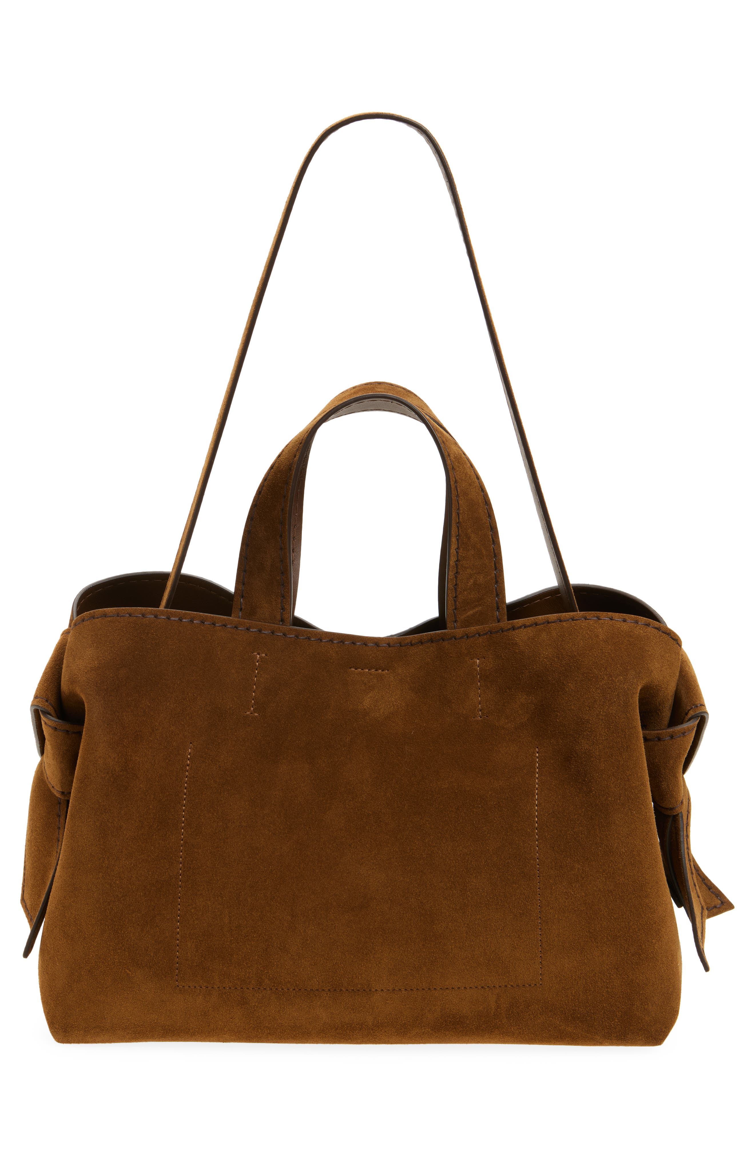 Acne Studios Musubi Suede Tote, Alternate, color, Cognac Brown