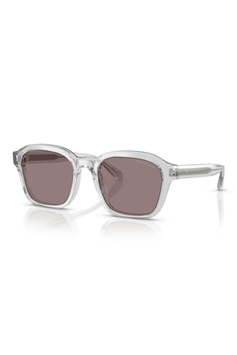 54mm Irregular Sunglasses, Alternate, color, SHINY CRYSTAL / PURPLE BROWN