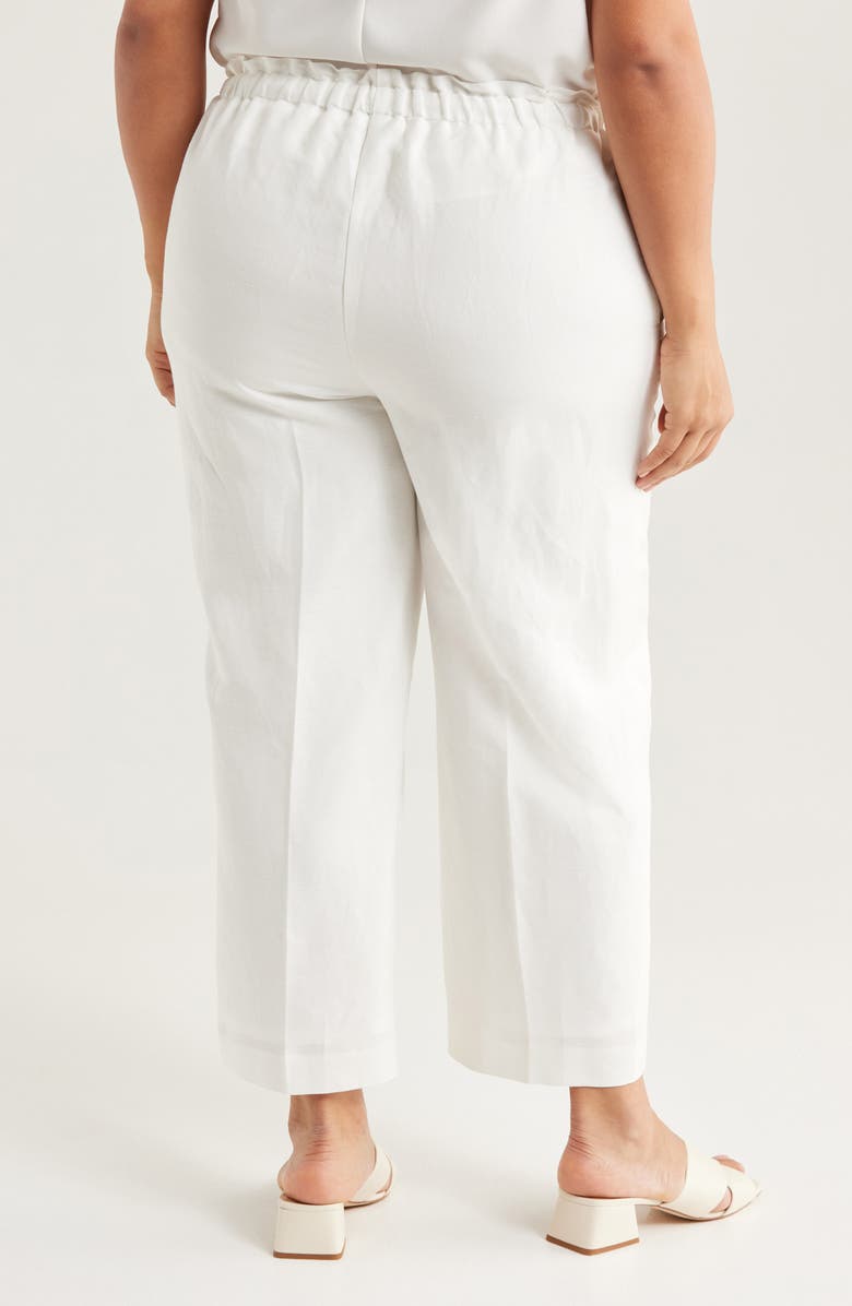 Anne Klein Linen Blend Crop Wide Leg Drawstring Pants, Alternate, color, 