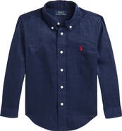Polo Ralph Lauren Kids' Solid Linen Button-Down Oxford Shirt