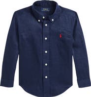 Polo Ralph Lauren Kids' Solid Linen Button-Down Oxford Shirt