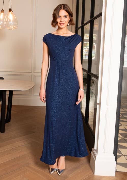 Alie Street London Cruise Cowl Neck Maxi Dress In Blue