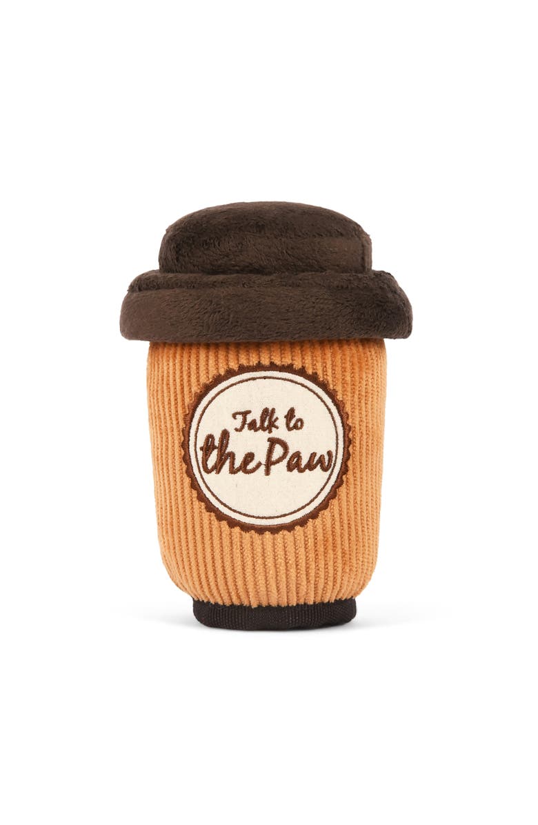 P.L.A.Y. Pup Cup Cafe Collection, Doggo's Java Plush Toy Coffee Lid & Squeaker, Alternate, color, Orange