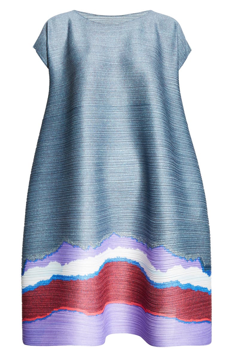 Pleats Please Issey Miyake Grainy Colors Pleated Shift Dress, Alternate, color,