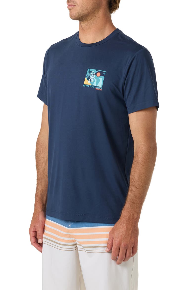 Coral UPF 50 Graphic Short Sleeve Rashguard, Alternate, color, NAVY