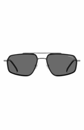 338/S 58mm Polarized Rectangular Aviator Sunglasses