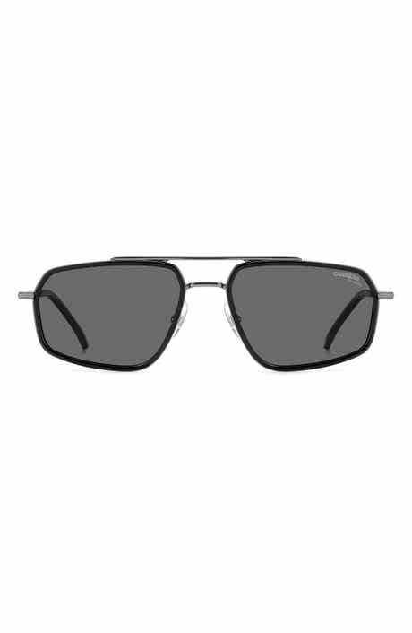 338/S 58mm Polarized Rectangular Aviator Sunglasses