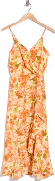Chelsea28 Floral Faux Wrap Midi Dress