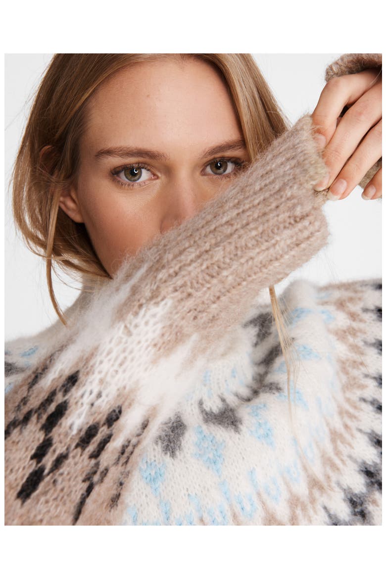 Fran Fair Isle Turtleneck Sweater, Alternate, color, OATMEAL