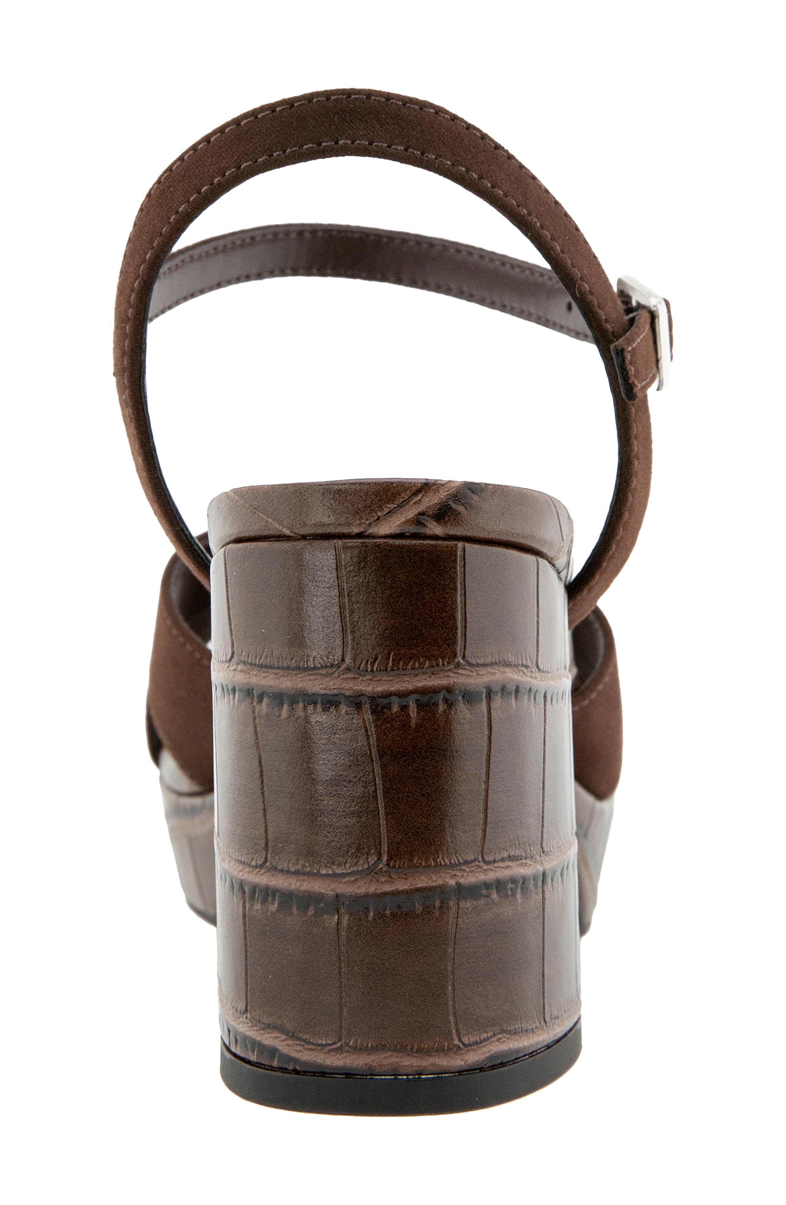Reeva Ankle Strap Platform Sandal, Alternate, color, CHOCOLATE MICRO