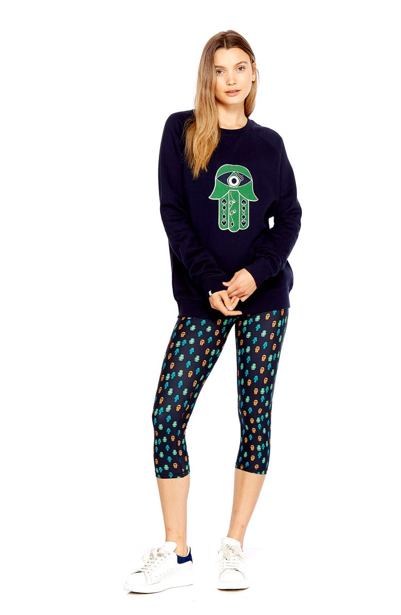 The Upside Evil Eye NYC Crop Leggings, Alternate, color, 