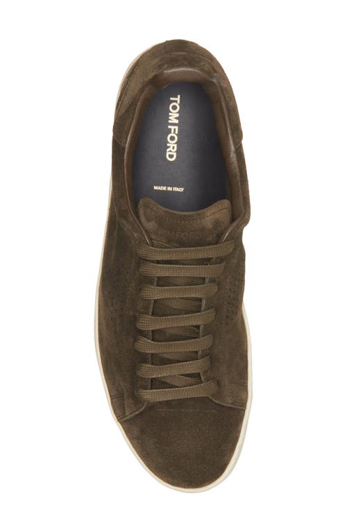Tom Ford Warwick Leather Sneakers In Green