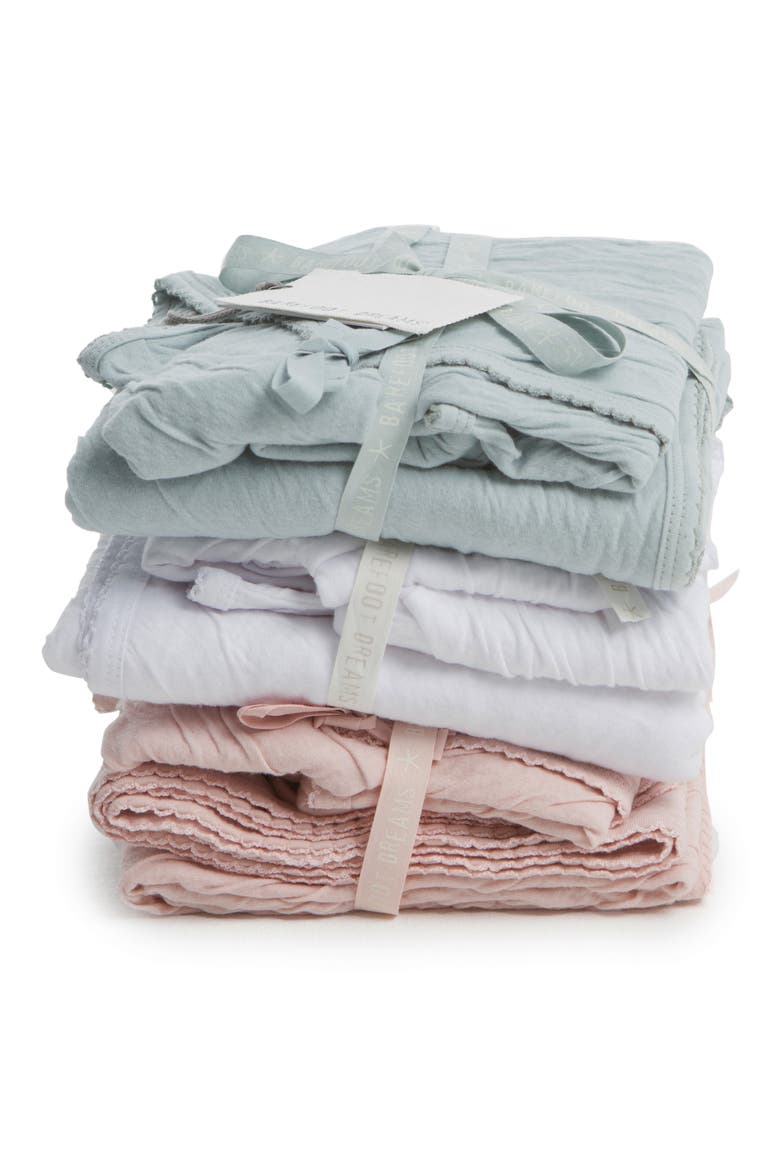 Crinkled Cotton 4-Piece Set, Alternate, color, WHITE