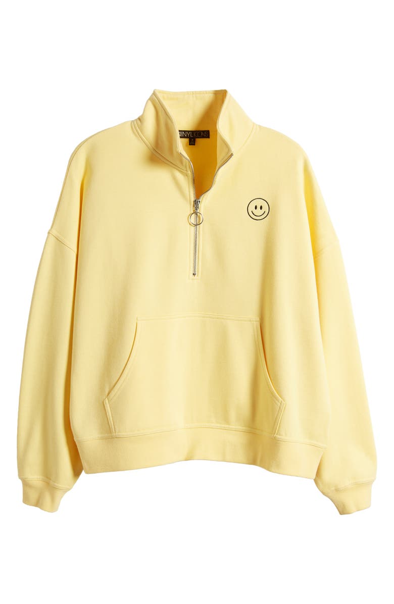 Vinyl Icons Smile Quarter Zip Cotton Blend Pullover | Nordstrom
