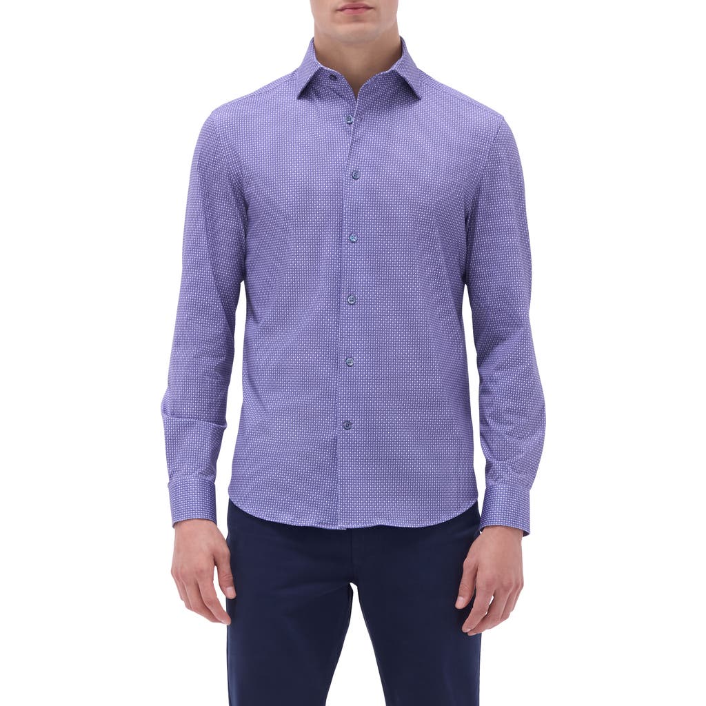 Bugatchi Devon Medallion Print Ooohcotton® Button-up Shirt In Lilac
