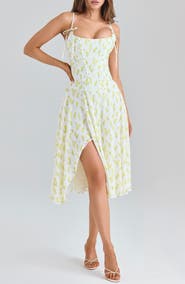 HOUSE OF CB Yvette Floral Print Midi Dress