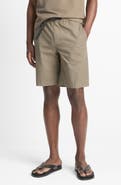 Vince Flat Front Cotton Ripstop Belted Shorts