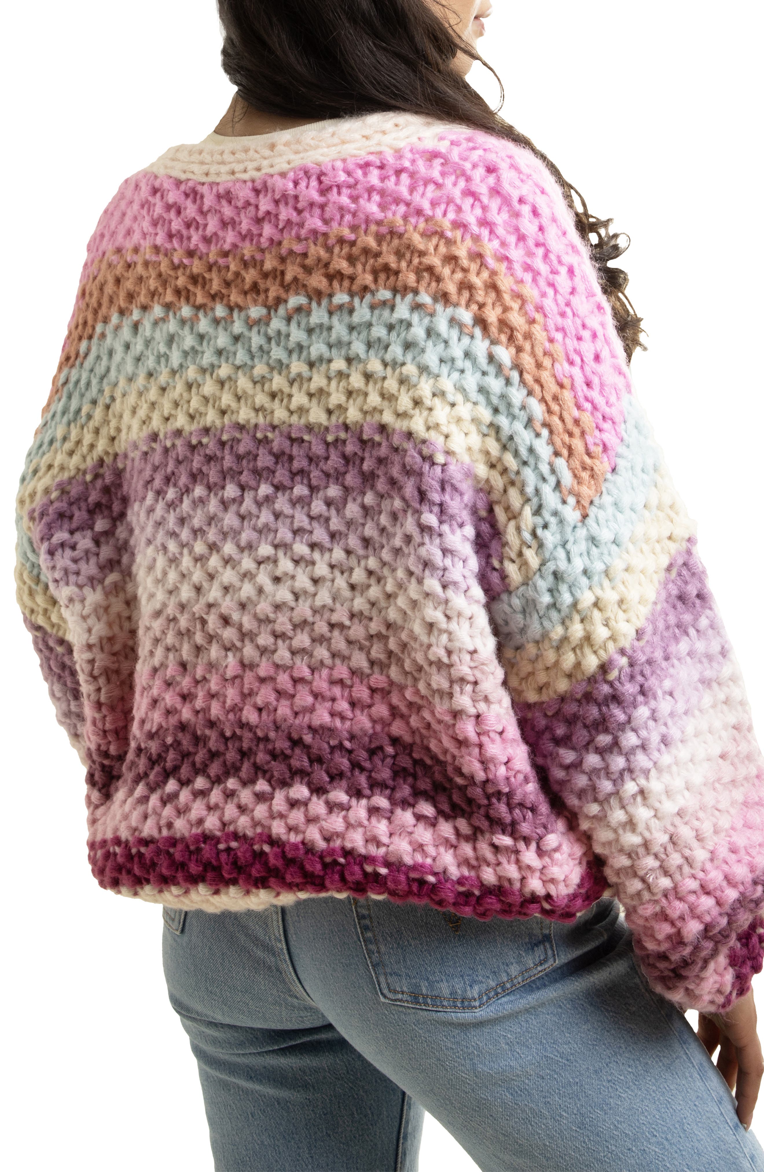 Rainbow Stripe Reversible Sweater - image 2