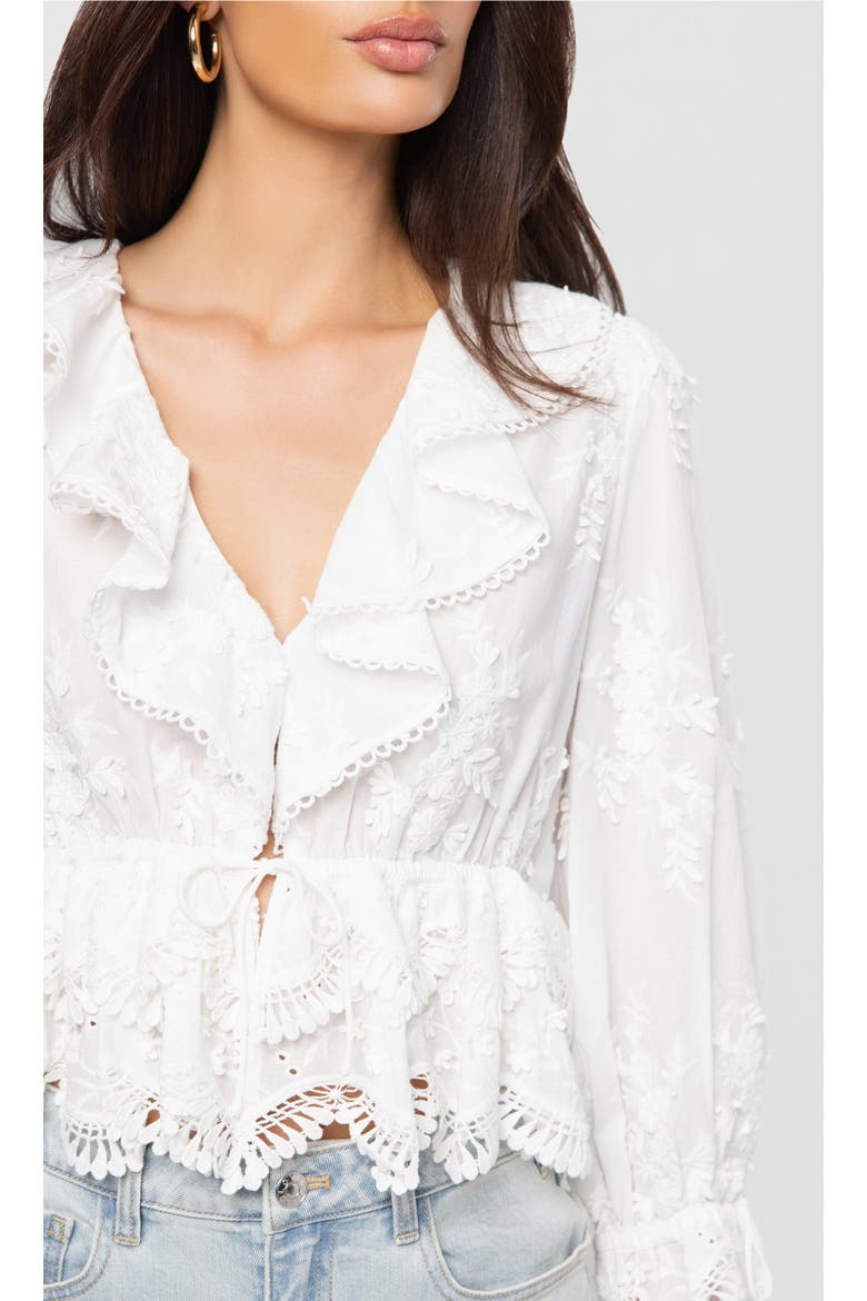 Kylie 3D Voile Blouse, Alternate, color, White