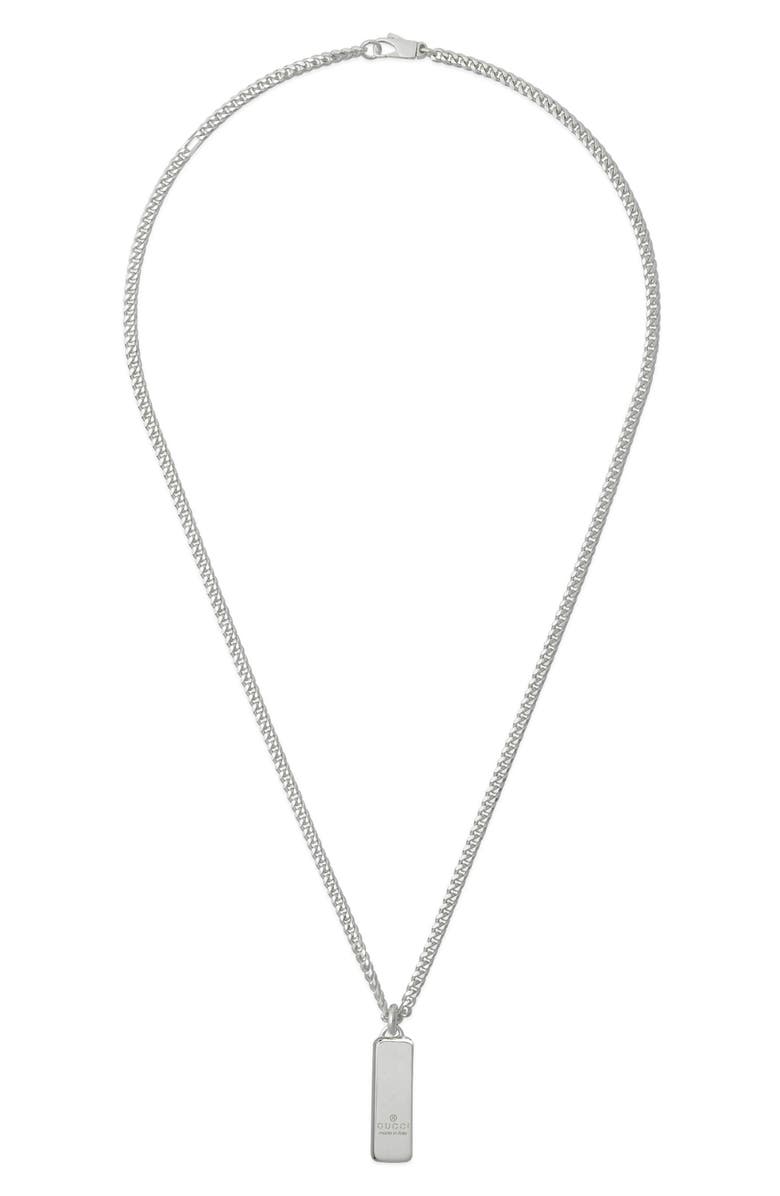 Gucci Interlocking-G Tag Pendant Necklace, Alternate, color,
