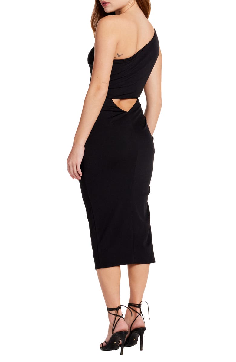 Katie May New Age Ruched One Shoulder Body-Con Cocktail Dress, Alternate, color, 