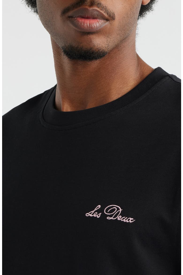 Wild Flower Embroidered Organic Cotton T-Shirt, Alternate, color, BLACK