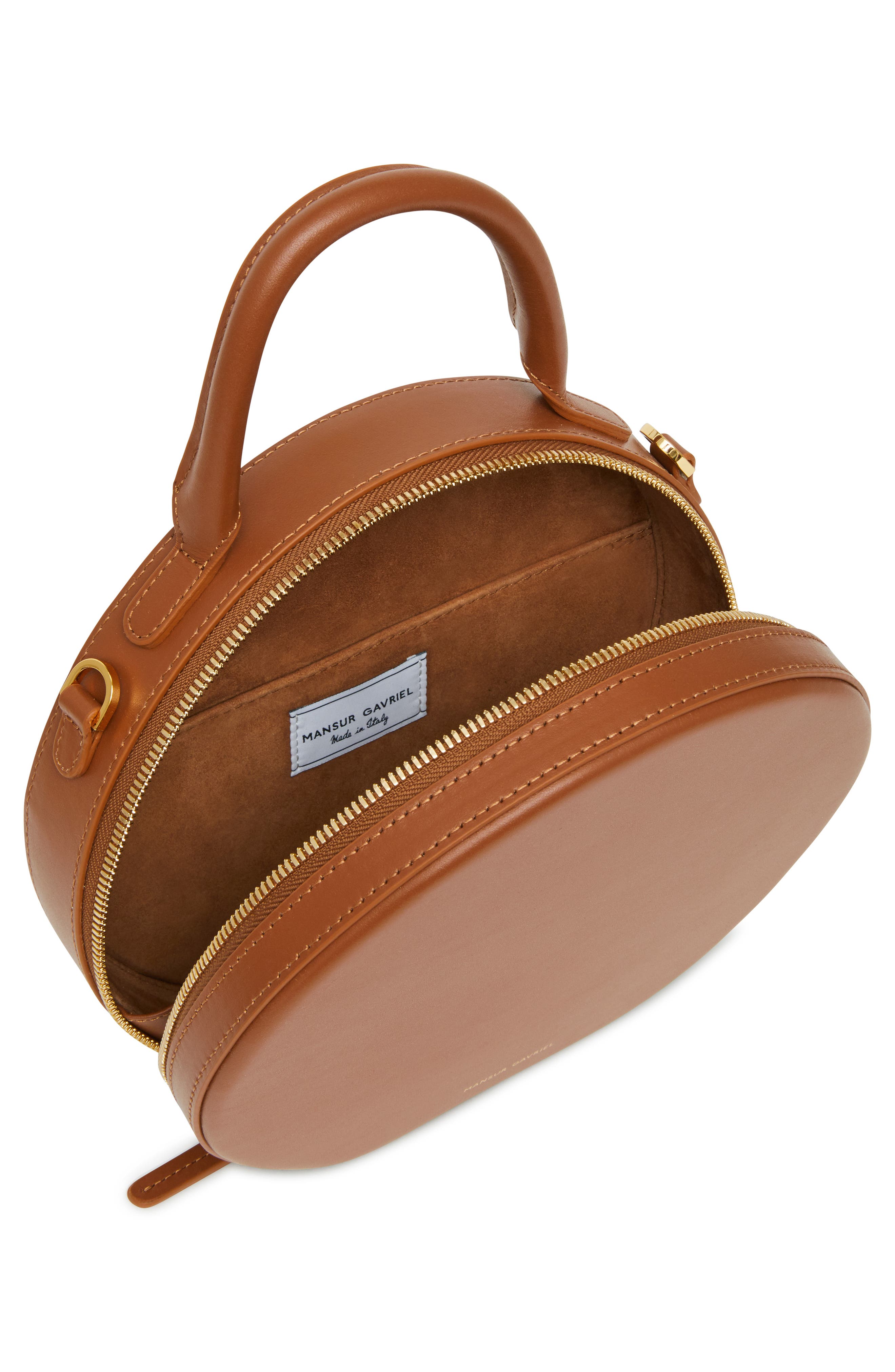 Mansur Gavriel Calfskin Leather Circle Crossbody Bag, Alternate, color, 