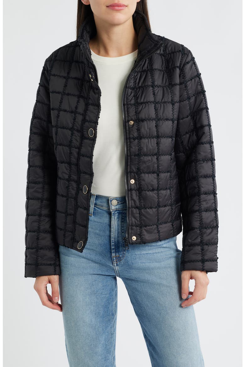 Short Puffer Jacket, Main, color, BLACK