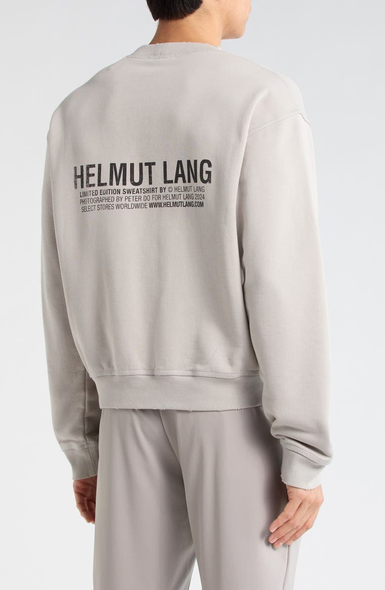 Helmut Lang Postcard Cotton French Terry Sweatshirt, Alternate, color, Grey