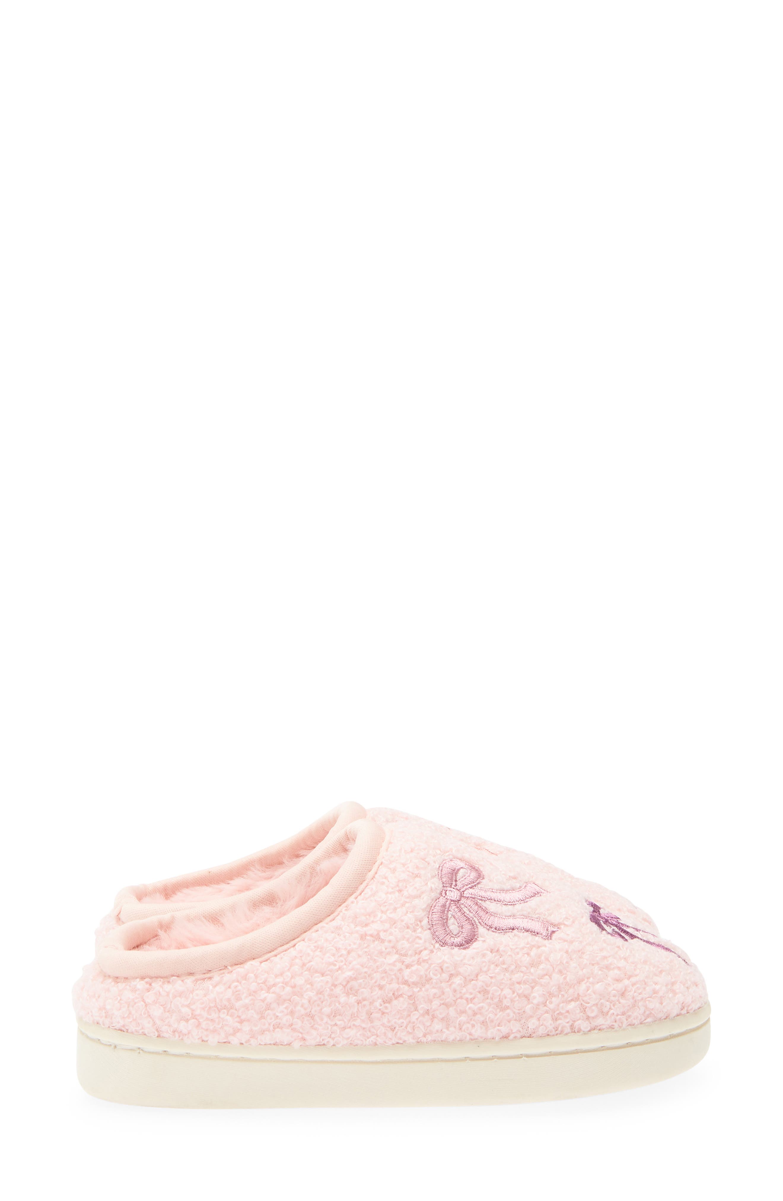 Kids' Bow Scuff Slipper, Alternate, color, PINK