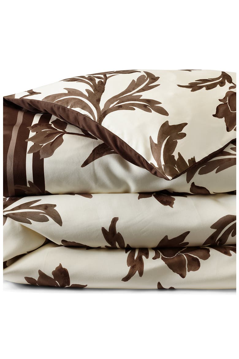 700 Thread Count Luxe Sateen Egyptian Cotton No Iron Bed Pillow Sham, Alternate, color, Dark Walnut Elegant Floral
